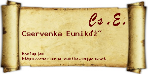 Cservenka Euniké névjegykártya